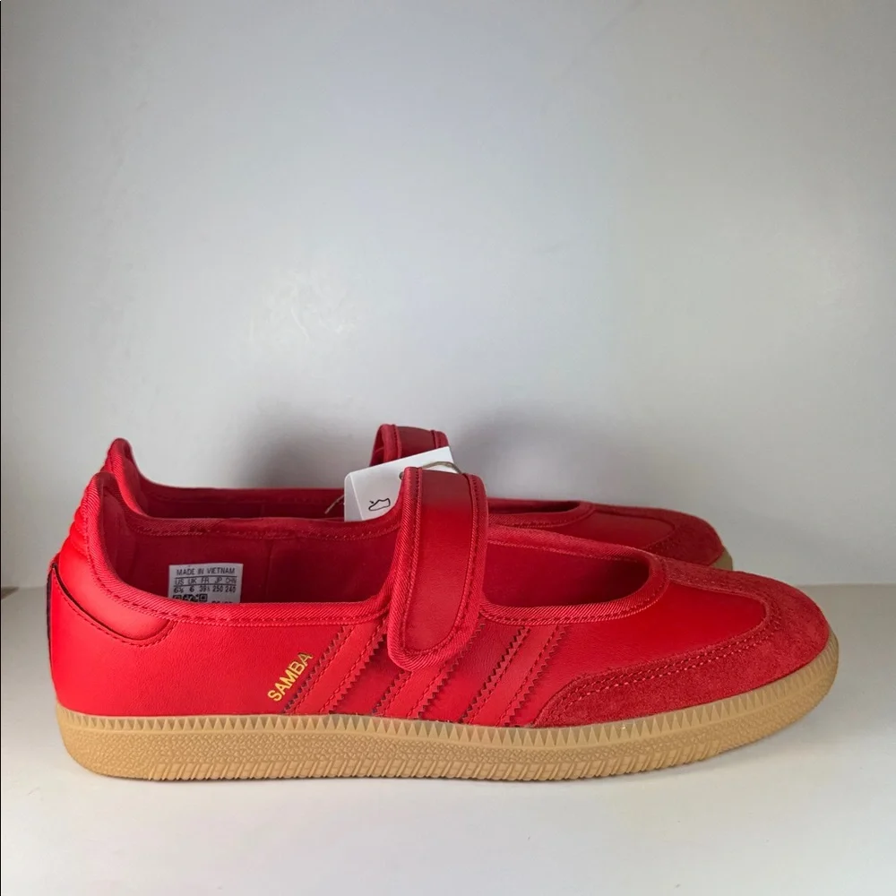 Adidas Samba Jane Red Gum Women’s Size 7.5 Mary Jane Sneakers - Picture 2 of 12